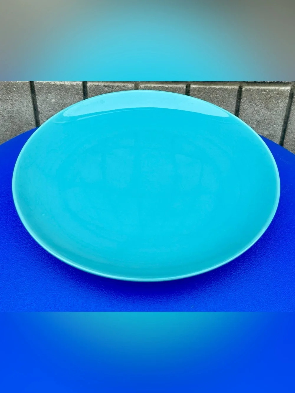 Vtg Discontinued IKEA FARGRIK Turquoise Dinner Plate